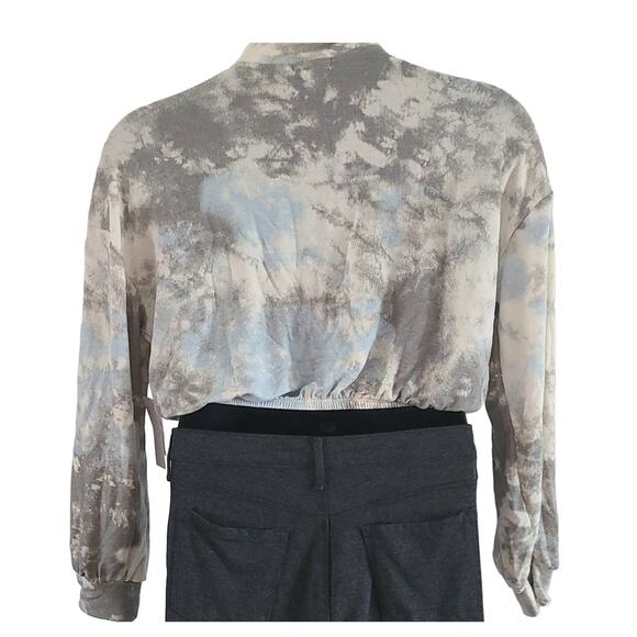 NWOT Abound Women’s Multicolor Tie-Dye Partial Zip Cropped Sweatshirt Size Large - Picture 4 of 6